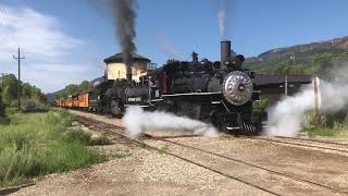 SP 18 (NCO 12) and D&SNG K-36 480 Double-Heading At Hermosa, July 17, 2021