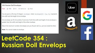 LeetCode 354 | Russian Doll Envelopes | Dynamic Programming