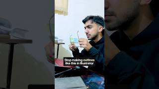 How to make outlines correctly and fast in adobe illustrator #adobe #tutorial #shorts #short