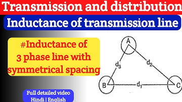Inductance of 3 phase line with symmetrical spacing | Inductance of 3 phase transmission lines | FI