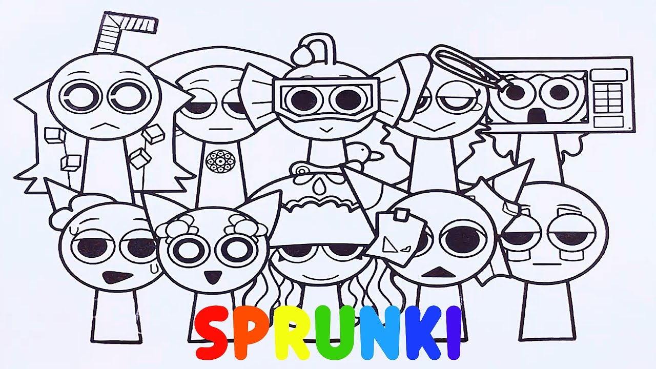 Incredibox Sprunki New Big Coloring Pages How to Color All Sprunki OC ...