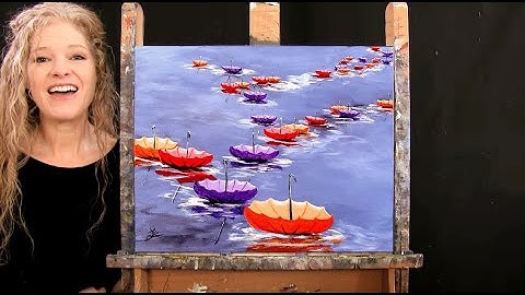 Learn How to Paint FLOATING UMBRELLAS with Acrylic Paint - Paint & Sip at Home - Step by Step Lesson