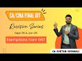 CA/CMA Final IDT Revision for Sept 25 &amp; Jan 26 | Exemptions from GST | CA Chetan Shrimali