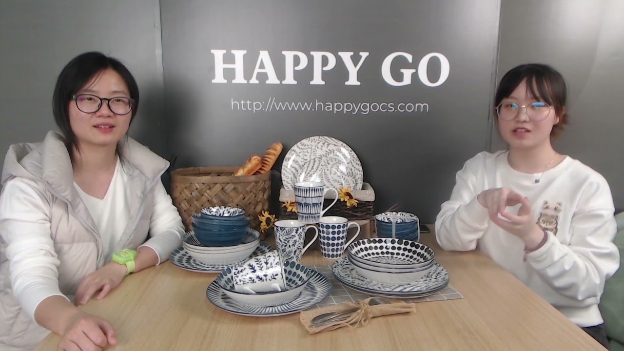 Retro pad printing ​pattern dinner set | Item NO.: 96C-024