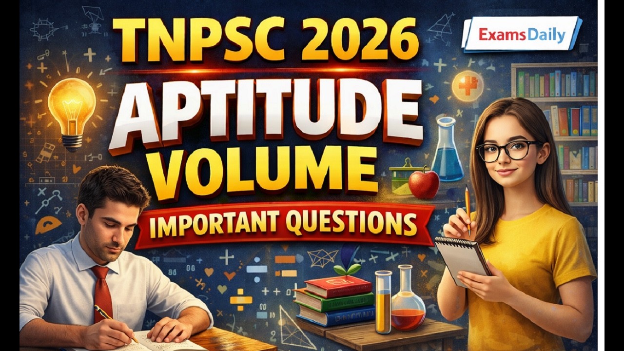 TNPSC 2026 - APTITUDE - VOLUME - IMPORTANT QUESTIONS