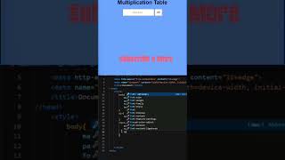 multiplication table using javascript #shorts #coding #viral