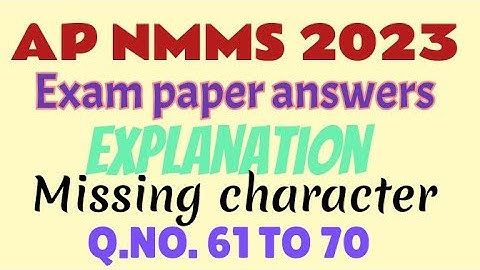AP NMMS 2023 exam paper explanation|Missing character/number|Explained in detailed way #ap_nmms
