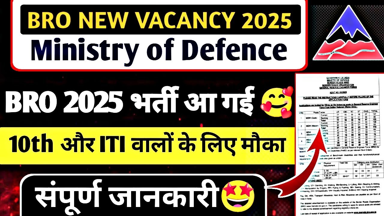 BRO New Vacancy 2025 | BRO Form Fill up kaise kare | BRO Offline Form ...