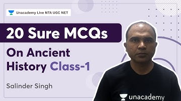 20 Sure MCQs on Ancient History Class -1 | NTA-UGC NET | Salinder Singh | Unacademy NTA UGC NET
