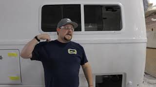 PART 6: Factory Tour (Oliver Travel Trailers) molded fiberglass travel trailer – hulls and windows