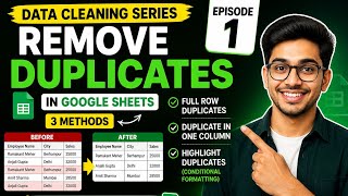 🚀 Remove Duplicates in Google Sheets | Data Cleaning Series – Episode 1