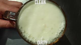 Beer in a dirty glass