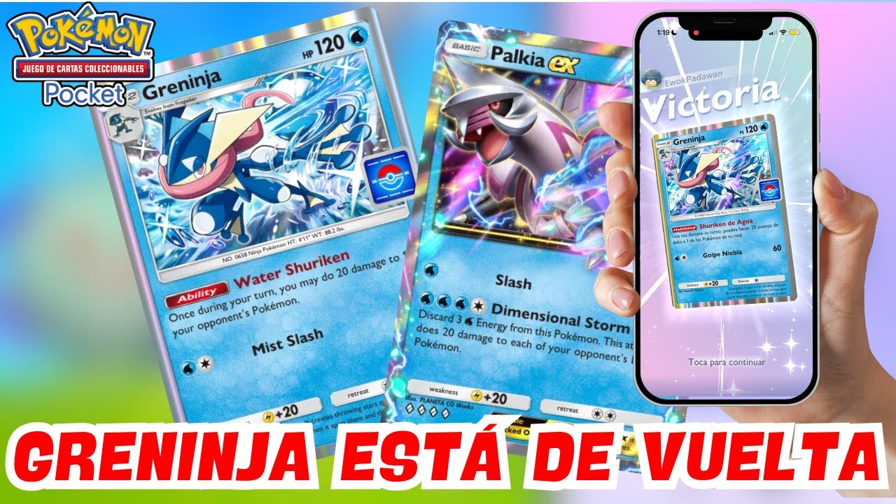 GRENINJA está de VUELTA en Pokémon JCC Pocket | Mazo Palkia ex - YouTube