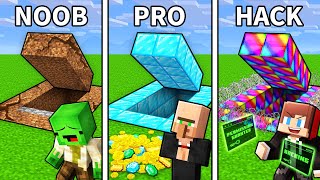 Mikey &amp; JJ: NOOB vs PRO vs HACKER Minecraft Bunker - Maizen