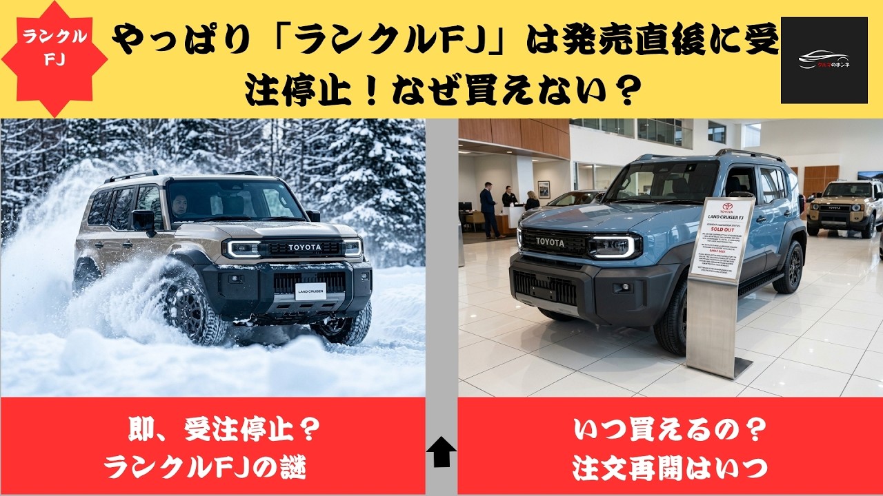 なぜ買えない？】ランクルFJが即受注停止！買えない今、納車を諦めない