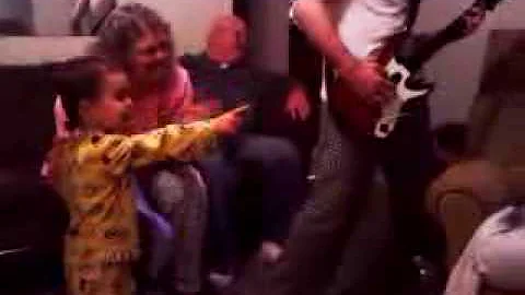 My lil man rocking out with me