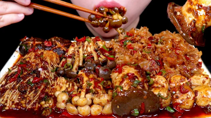 ASMR SPICY MUSHROOMS FEAST 불닭 마라 버섯 리얼사운드 먹방 EATING SOUND MUKBANG