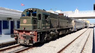 At 8:19 AM Departure of locomotive DN320 GEU22C from Manouba station towards Tunis on train lineTA_8 At 8:19 AM Departure of locomotive DN320 GEU22C from Manouba station towards Tunis on train lineTA_8