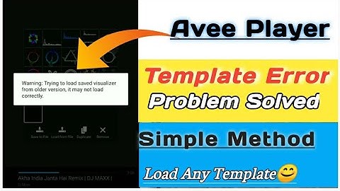 Avee player Template error problem solved | Simple Method