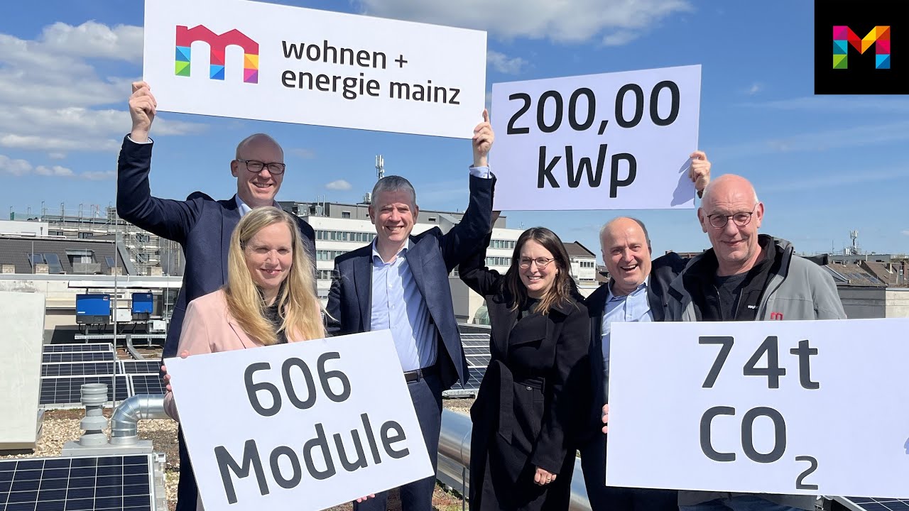 Aktiv für mehr Klimaschutz: „Wohnen und Energie Mainz GmbH“ nimmt weitere PV-Anlagen in Betrieb