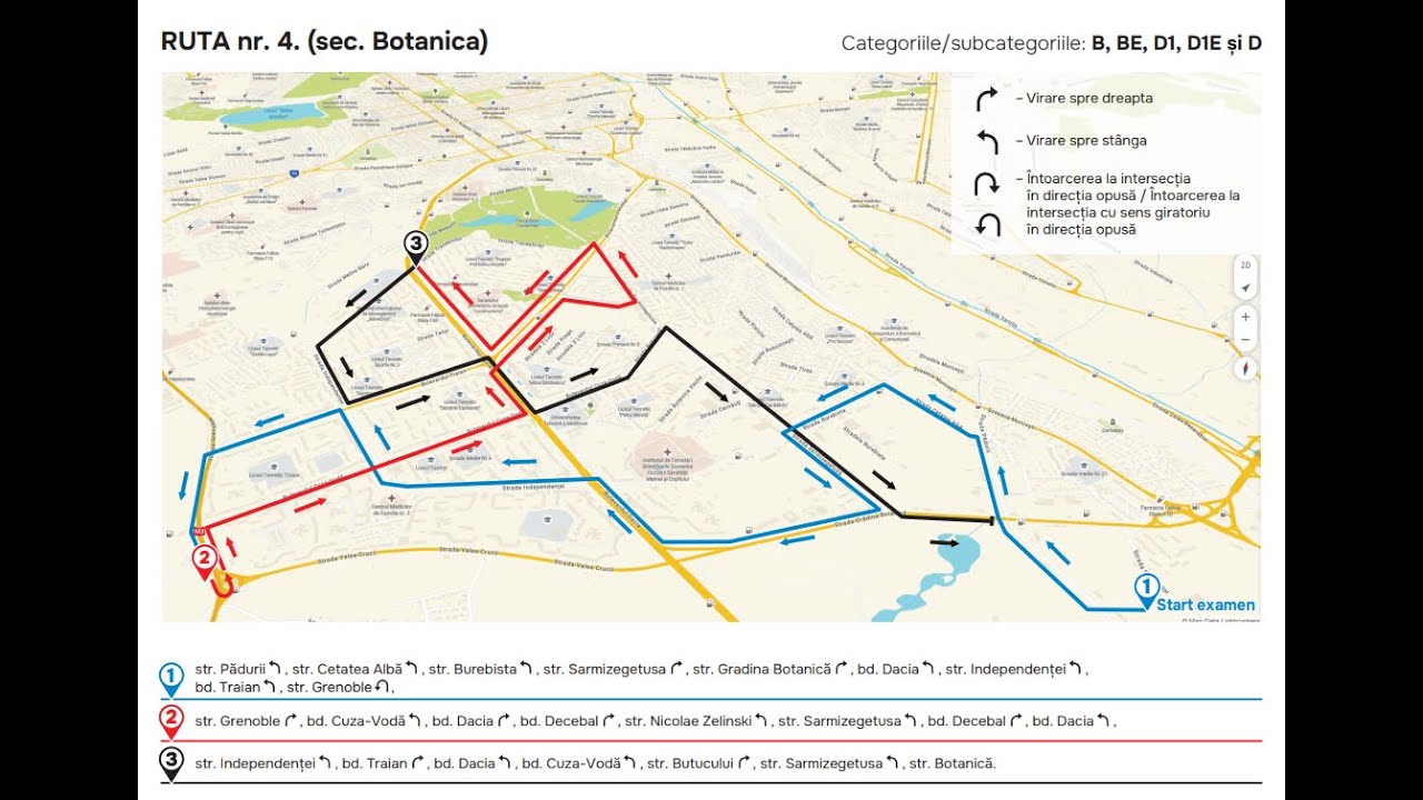 Ruta nr. 4. categoria B, Botanica, modificări din 2025