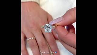 3 carat Cushion Cut Diamond Signature Wrap Solitaire Ring