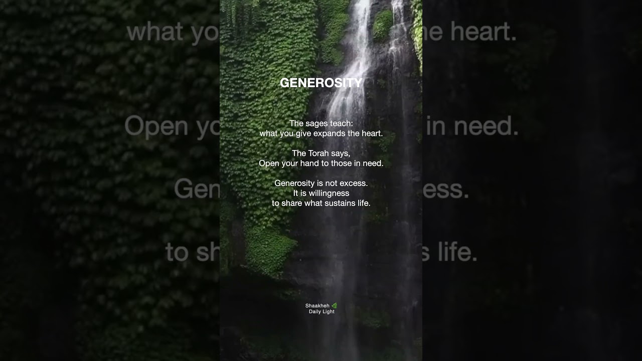 Generosity That Sustains Life