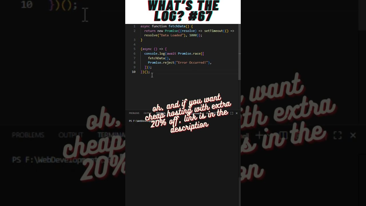 Promise.race Gone Wrong 🏎️💥 | What’s the Log? 67