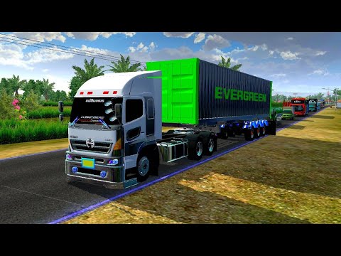 แจกมอดรถหัวลาก HINO 500 Container Trailer Mod / Bus Simulator Indonesia