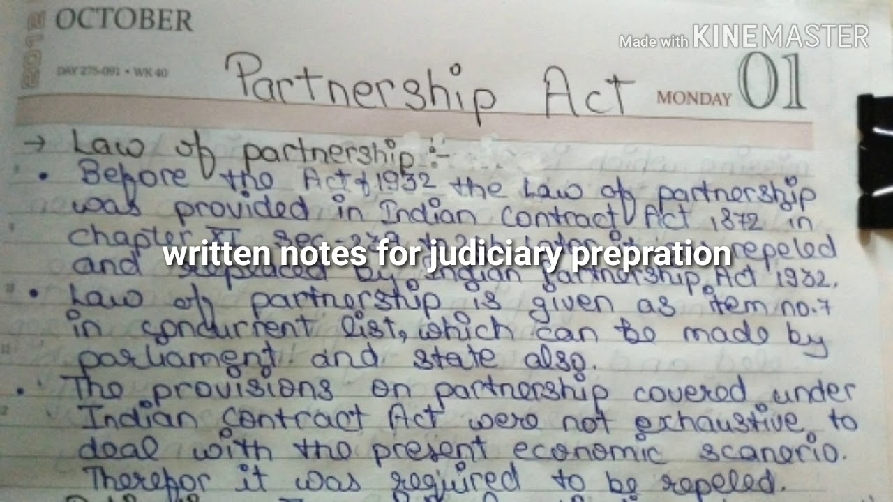 The Indian Partnership Act 1932 notes for judiciary