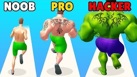 NOOB vs PRO vs HACKER in Muscle Rush || level 7 TO 10