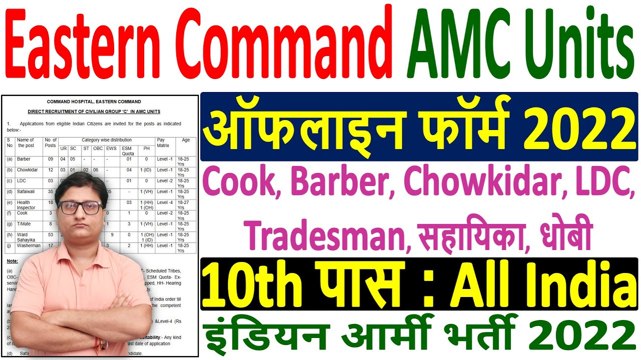 Eastern Command AMC Units Recruitment 2022 ¦ Eastern Command AMC Units Offline Form 2022 Kaise Bhare
