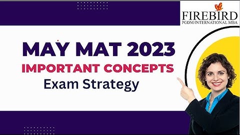 MAY MAT 2023 |  Exam Strategy | Important Concepts for Last Minute Preparation |  #maymat2023