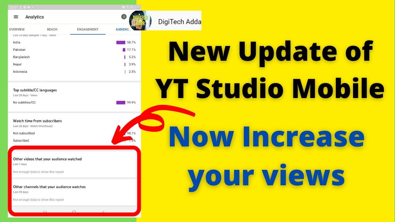 YouTube new update 2021 | New update in YT Studio mobile, it will help to increase views
