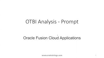 How to create filter, prompt in OTBI Analysis - Oracle Fusion ERP