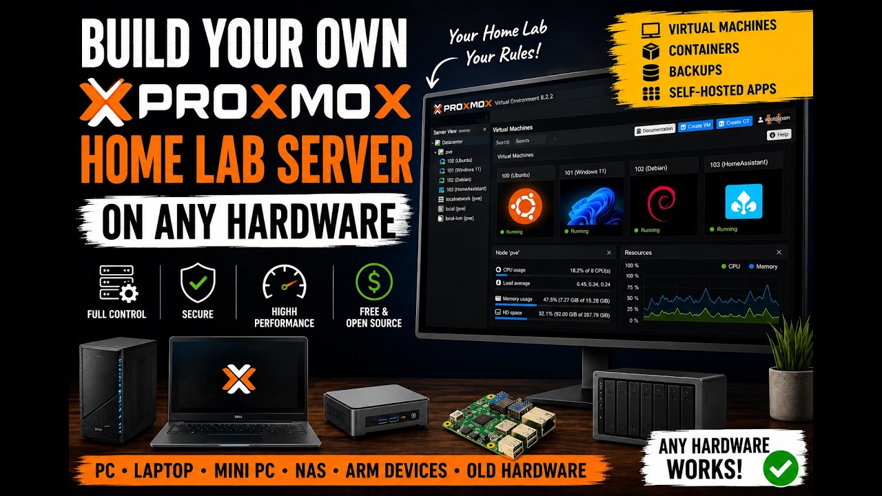 Build Your Own Proxmox Home Lab Server on Any Hardware - YouTube