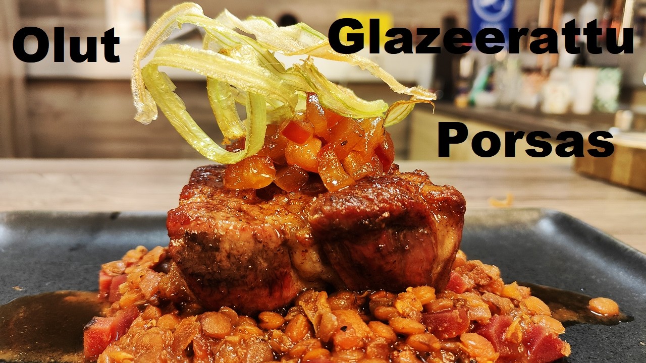 Hard Kokki: Olutglaseerattu porsas ja linssimuhennos