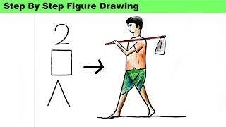 Farmer Figure Drawing for Beginners | Simple Technique to draw Figure for Scenery #HumanFigure screenshot 3