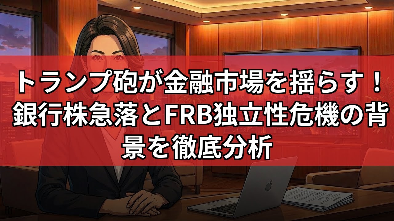 【特集】トランプ砲で金融大混乱！銀行株急落とFRB独立性危機を深掘り