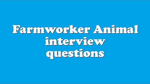 Farmworker Animal interview questions