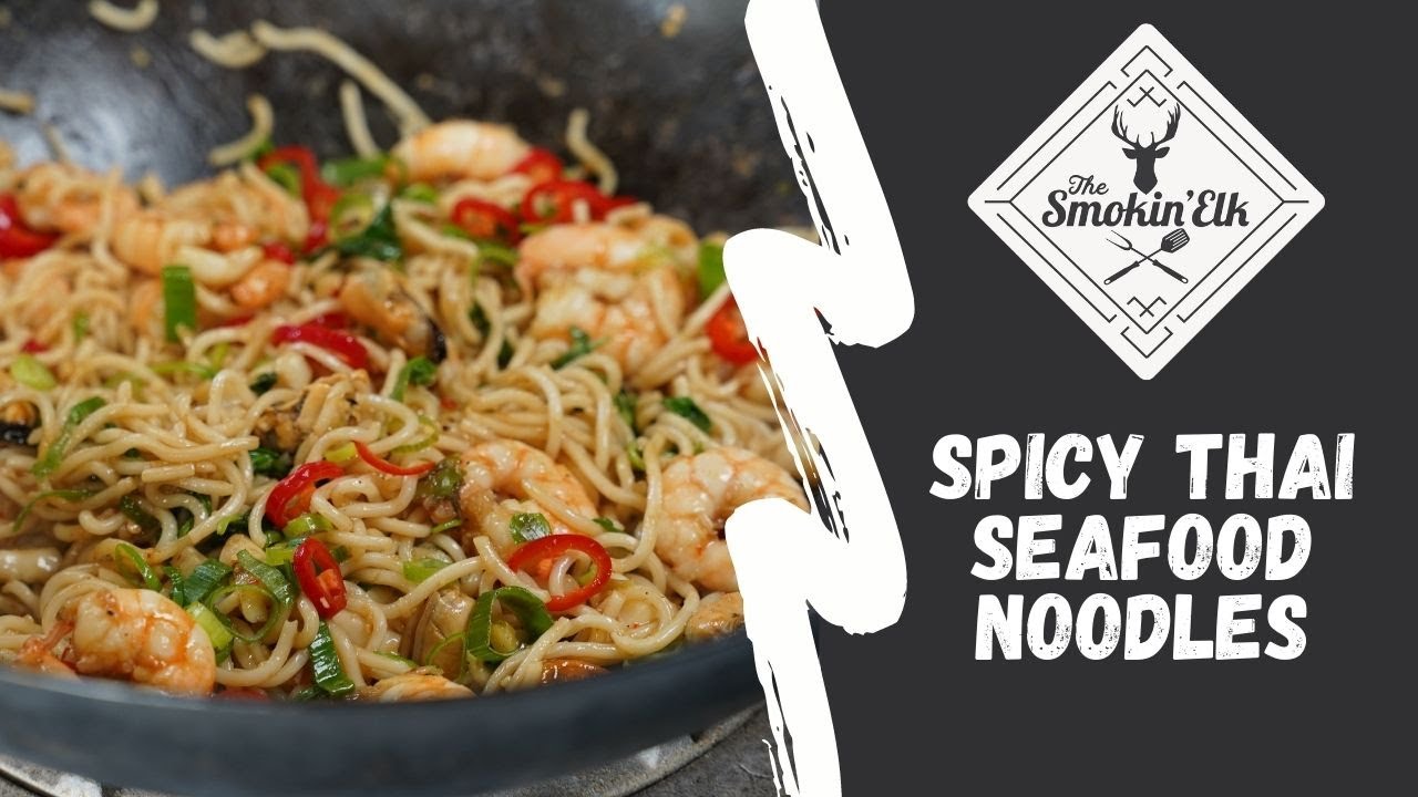 Spicy Thai Seafood Noodles Cooked On The Joy Stove | Seafood Stir Fry