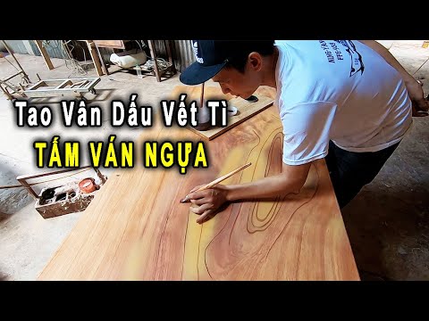 Video Vẽ vân gõ đỏ|Lần đầu tiên tạo vân dấu vết tì cho ván... - youtube