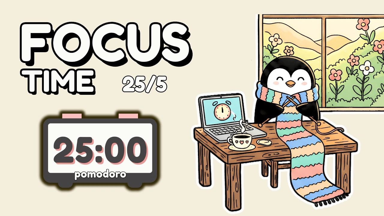 WORK WITH ME 2-Hour | ADHD Deep Focus | Pomodoro timer 25/4 | Study & Work