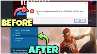 Marvel Spider Man Remastered This Game Requires Windows 10 Version 1909 or Later | Update Error Fix