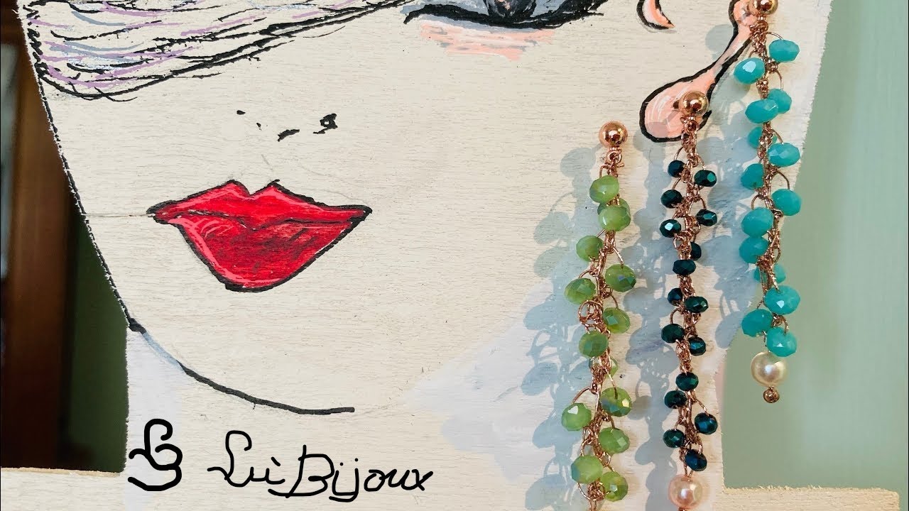 Orecchini  uncinetto e cristalli