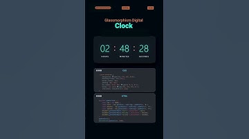 Glassmorphism Digital Clock  #coding #shortsvideo #shortvideo #short #shorts