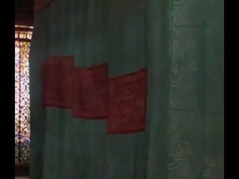 الحجره النبويه الشريفه من الداخل هنا السلام على رسول الله