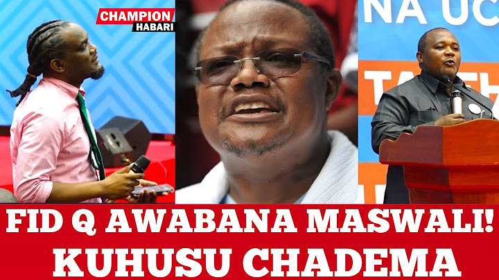 CHADEMA KUGOMA KUSAINI - FID Q AWABANANISHA SWALI GUMU WANASHERIA