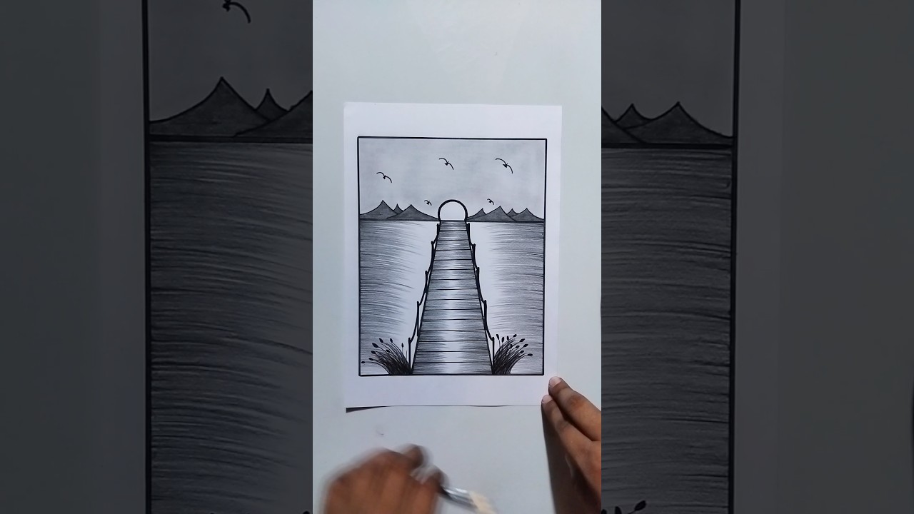 how to draw a house 🏠 beautiful scenery drawing | house drawing 
