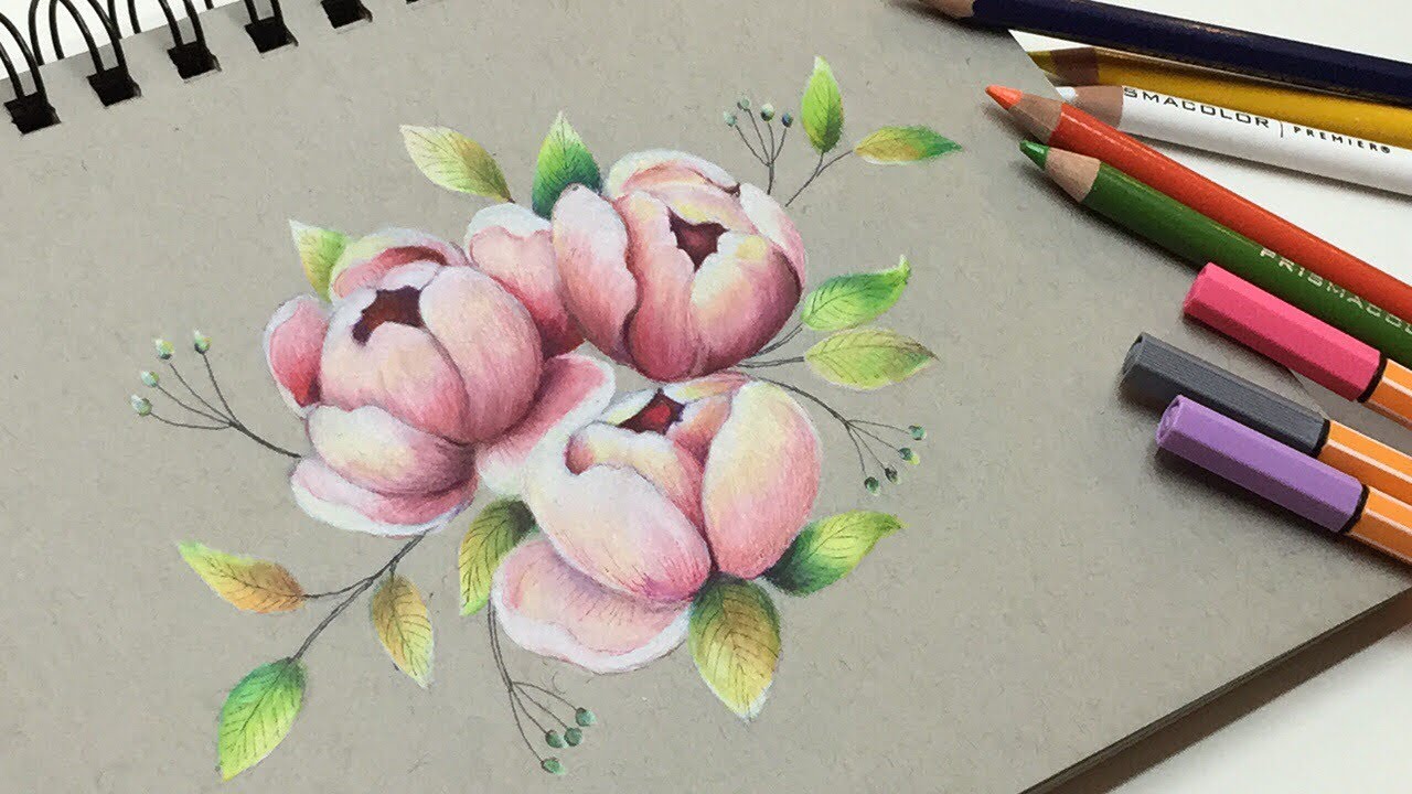 Toned Paper And Colored Pencils